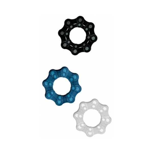 Chain Gang Cockrings 3pk (Clr,Blue,Blk) - Image 2