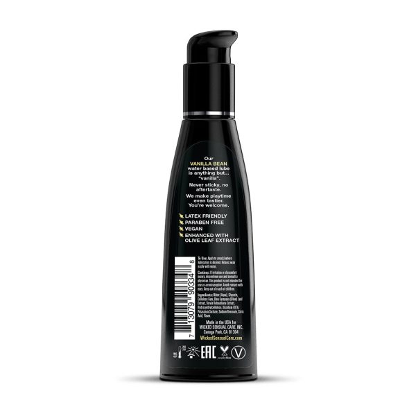 Wicked Aqua Vanilla Bean Water-Based Lubricant 4 oz. - Image 2