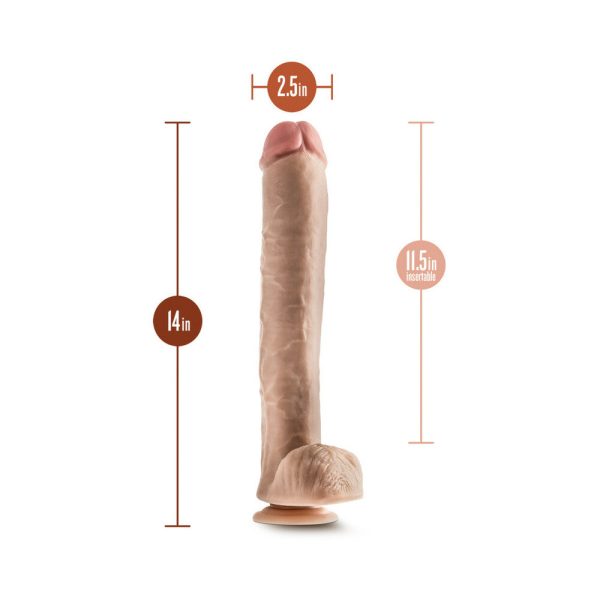Hung Rider Bruno Realistic 14 in. Dildo with Balls Beige - Image 6