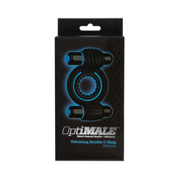 OptiMALE  Vibrating Double C-Ring Black - Image 3