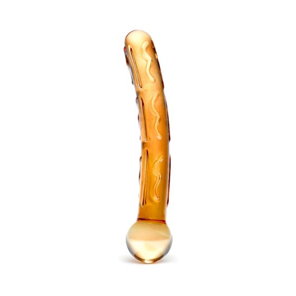 Glas 7.5 in. Orange Tickler Glass Dildo - Image 2