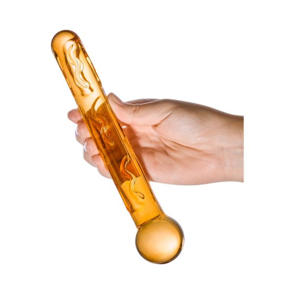 Glas 7.5 in. Orange Tickler Glass Dildo - Image 4