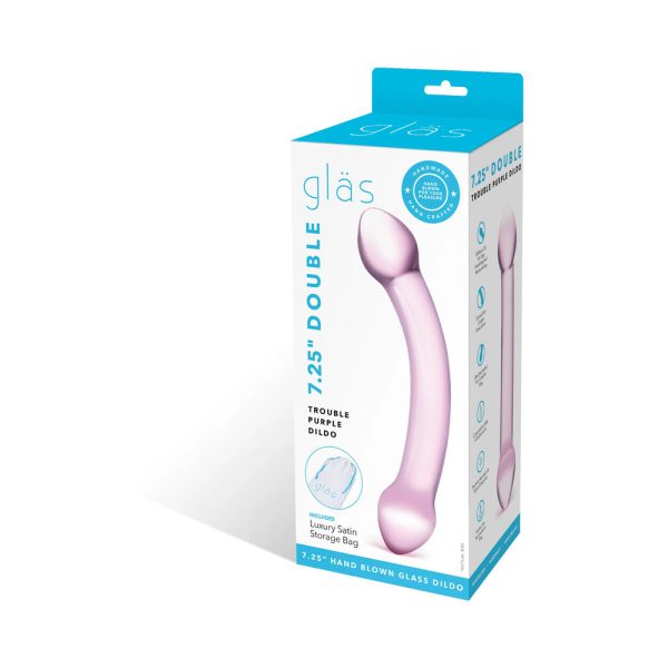 Glas 7.25 in. Double Trouble Purple Glass Dildo - Image 8