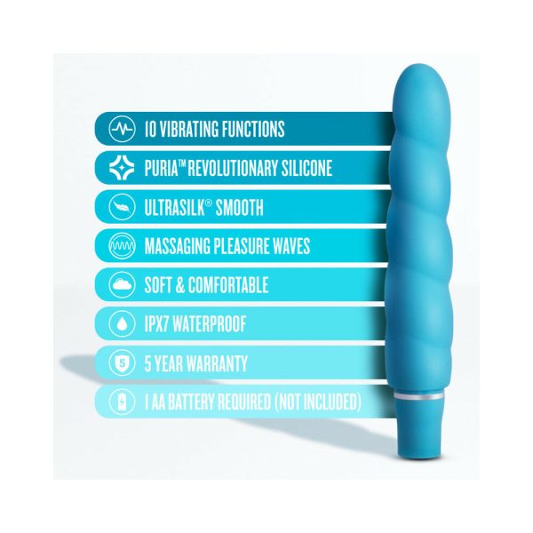 Luxe Anastasia Silicone Slimline Vibrator Aqua - Image 4