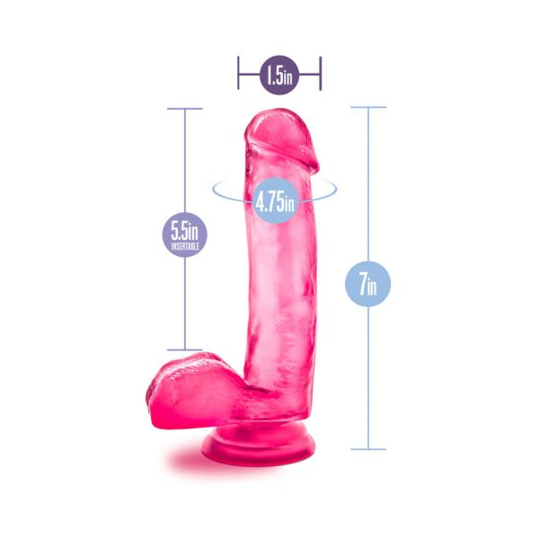 B Yours Sweet ''n Hard 1 Realistic 7 in. Dildo with Balls Pink - Image 7
