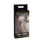 Fetish Fantasy Gold Adjustable Nipple Clamps With Chain Gold/Black