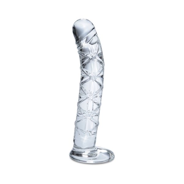 Icicles No. 60 Curved Ribbed 6.5 in. Glass Dildo Clear - Image 2