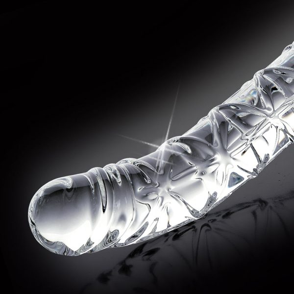 Icicles No. 60 Curved Ribbed 6.5 in. Glass Dildo Clear - Image 4