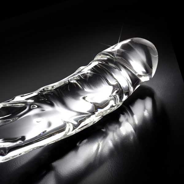 Icicles No. 62 Curved Realistic 6.5 in. Glass Dildo Clear - Image 4