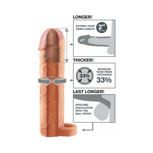 Fantasy X-tensions Perfect 2 in. Extension With Ball Strap Beige - Image 4