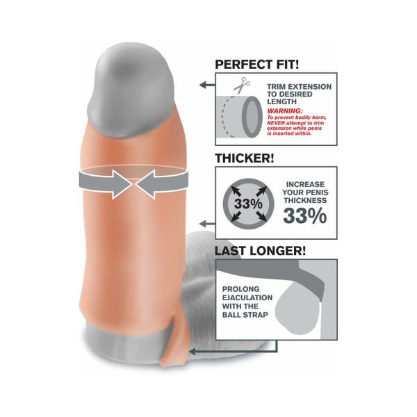 Fantasy X-tensions 7 in. Real Feel Enhancer XL Open-Ended Sling Beige - Image 4