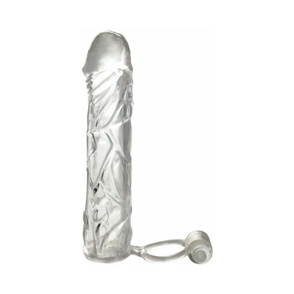 Fantasy X-tensions Vibrating Super Sleeve 1 in. Extension With Ball Strap Clear - Image 2