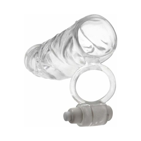 Fantasy X-tensions Vibrating Super Sleeve 1 in. Extension With Ball Strap Clear - Image 3