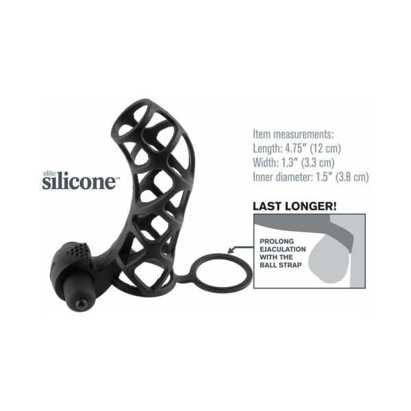 Fantasy X-tensions Vibrating Extreme Silicone Power Cage Black - Image 4