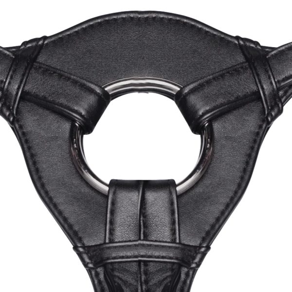 Lux Fetish Patent Leather Strap-On Harness Black - Image 3