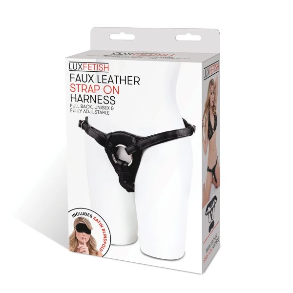 Lux Fetish Patent Leather Strap-On Harness Black - Image 9