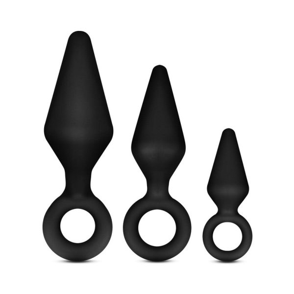 Luxe Night Rimmer 3-Piece Silicone Anal Plug Kit Black - Image 2