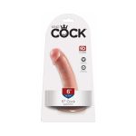King Cock 6 in. Cock Realistic Dildo With Suction Cup Beige