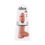 King Cock 12 in. Cock With Balls Realistic Suction Cup Dildo Beige