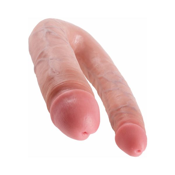 King Cock Double Trouble Large 7 in. Realistic Dual-Ended Dildo Beige - Image 4