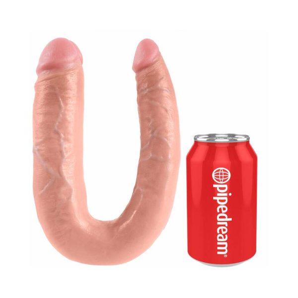 King Cock Double Trouble Large 7 in. Realistic Dual-Ended Dildo Beige - Image 5