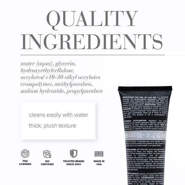 JO H2O Gel Water-Based Personal Lubricant 4 oz. - Image 2