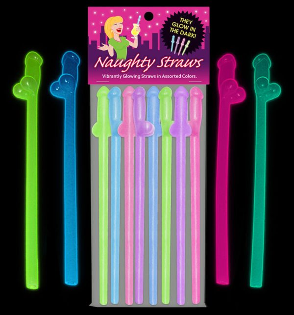 Glow-in-the-Dark Naughty Straws 8-Pack - Image 2