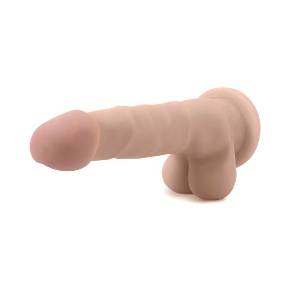 Au Naturel 7 in. Sam Posable Dual Density Dildo with Balls Beige - Image 4