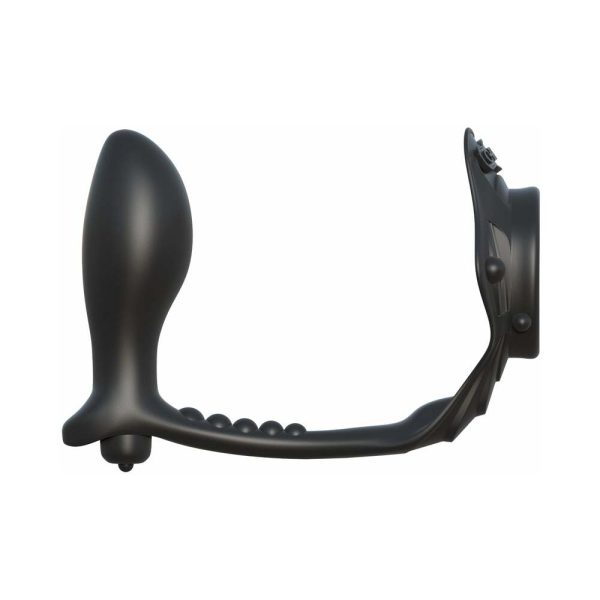 Fantasy C-Ringz Rock Hard Ass-Gasm Vibrating Silicone Cockring With Anal Plug Black - Image 3