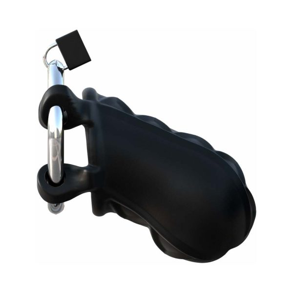 Fantasy C-Ringz Extreme Silicone Cock Blocker Locking Chastity Cage Black - Image 3