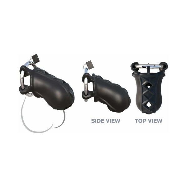 Fantasy C-Ringz Extreme Silicone Cock Blocker Locking Chastity Cage Black - Image 7