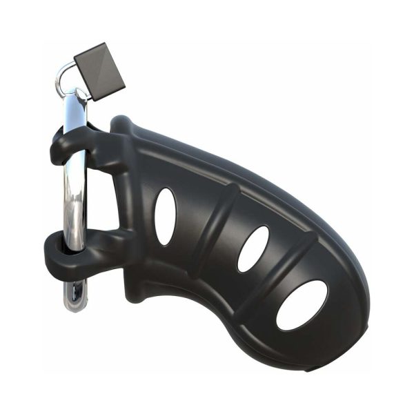 Fantasy C-Ringz Hardcore Silicone Cock Blocker Locking Chastity Cage Black - Image 2