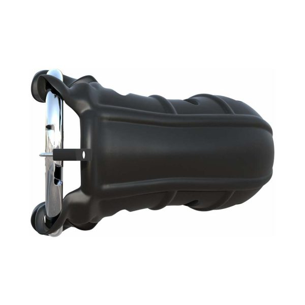 Fantasy C-Ringz Hardcore Silicone Cock Blocker Locking Chastity Cage Black - Image 4