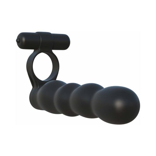 Fantasy C-Ringz Posable Partner Double Penetrator Vibrating Cockring Black - Image 2