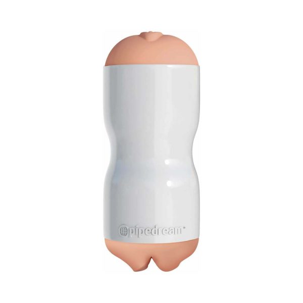 PDX Tight Grip Pussy & Mouth Dual Density Squeezable Masturbator Beige/White - Image 2