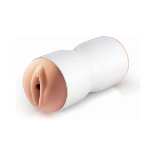 PDX Tight Grip Pussy & Mouth Dual Density Squeezable Masturbator Beige/White - Image 3