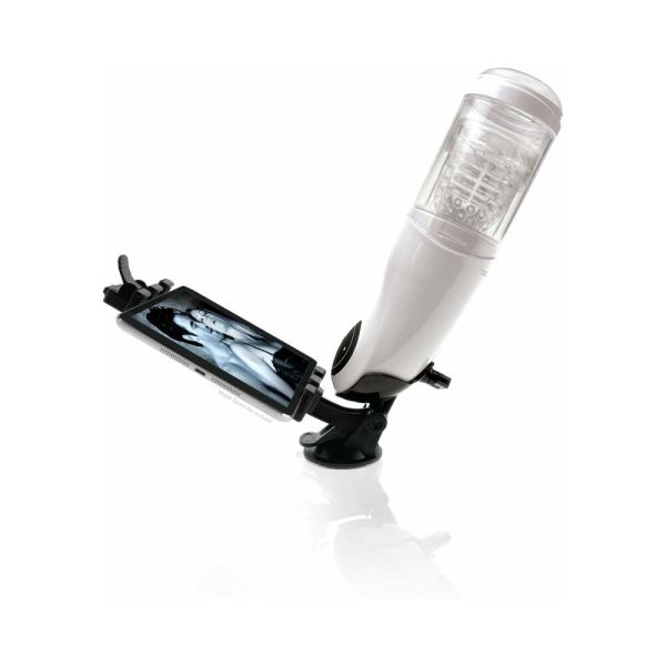 PDX Mega-Bator Pussy Rotating Thrusting Stroker With Suction Cup Clear/White - Image 3