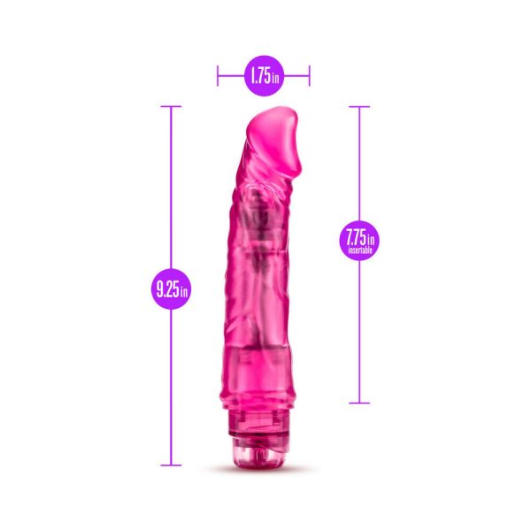 B Yours Vibe 6 Realistic 9.25 in. Vibrating Dildo Pink - Image 7