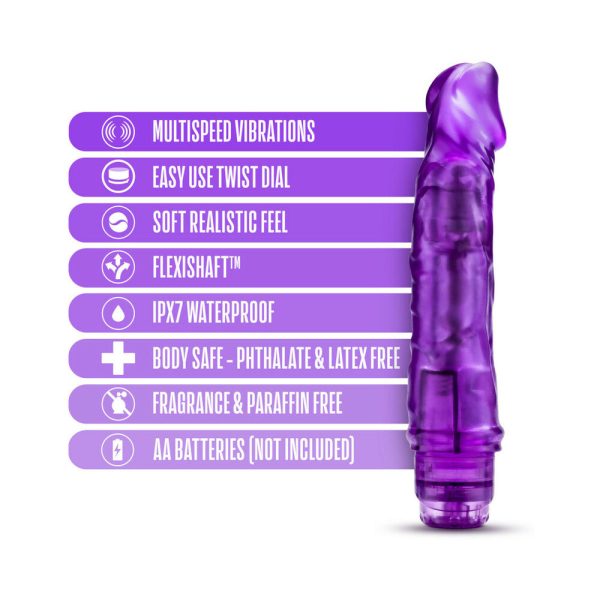 B Yours Vibe 6 Realistic 9.25 in. Vibrating Dildo Purple - Image 5
