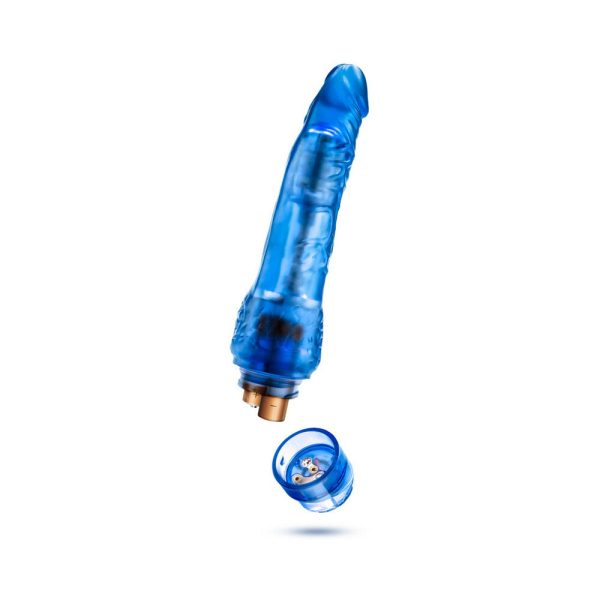 B Yours Vibe 7 Realistic 8.75 in. Vibrating Dildo Blue - Image 5