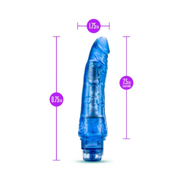 B Yours Vibe 7 Realistic 8.75 in. Vibrating Dildo Blue - Image 6