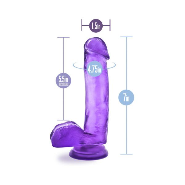 B Yours Sweet ''n Hard 1 Realistic 7 in. Dildo with Balls Purple - Image 7