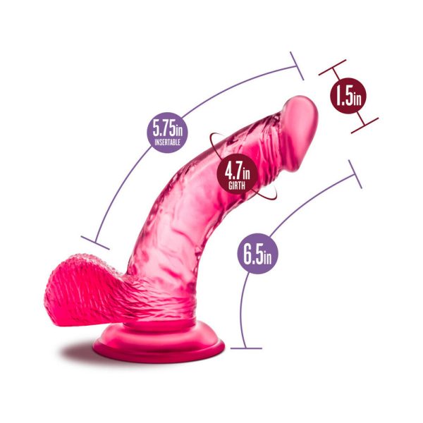B Yours Sweet ''n Hard 8 Realistic 6.5 in. Dildo with Balls Pink - Image 7