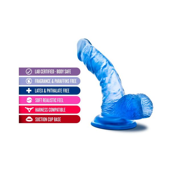 B Yours Sweet ''n Hard 8 Realistic 6.5 in. Dildo with Balls Blue - Image 6