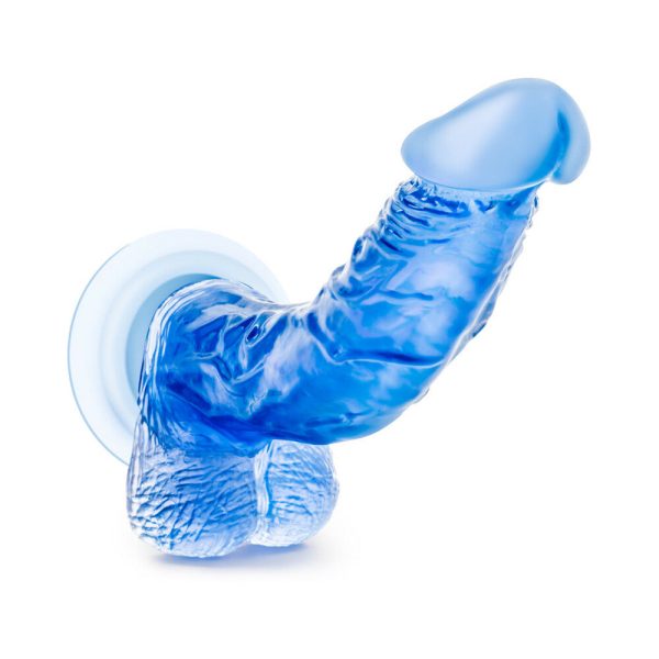 B Yours Sweet ''n Hard 7 Realistic 8.5 in. Dildo with Balls Blue - Image 3