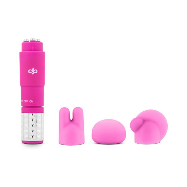 Rose Revitalize Massage Kit with Mini Vibrator & 3 Silicone Attachments Pink - Image 2