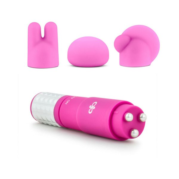 Rose Revitalize Massage Kit with Mini Vibrator & 3 Silicone Attachments Pink - Image 3