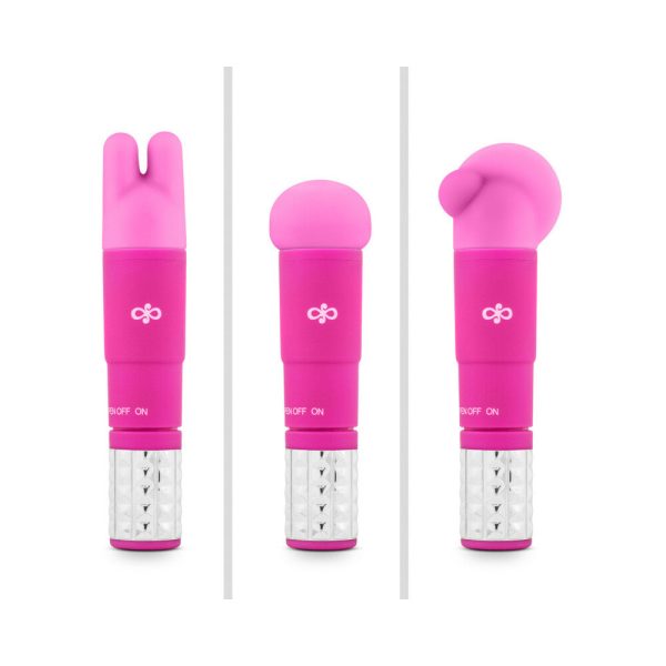 Rose Revitalize Massage Kit with Mini Vibrator & 3 Silicone Attachments Pink - Image 4