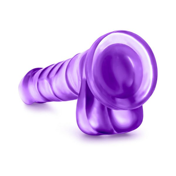 B Yours Sweet ''n Hard 4 Realistic 7 in. Dildo with Balls Purple - Image 5