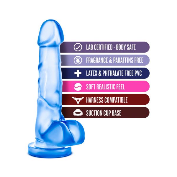 B Yours Sweet ''n Hard 4 Realistic 7 in. Dildo with Balls Blue - Image 5